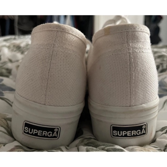 Superga 2790 Cotu Women's Lace Up Canvas Platform Trainers In White Size 38 - Picture 8 of 10